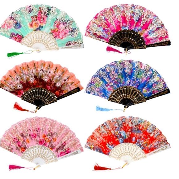 Shimmery Deluxe 9” Face fan + display stand * - Picture 3 of 15